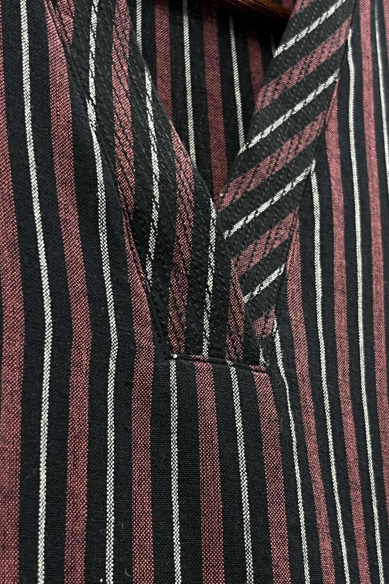 Black Handcrafted Straight Handloom Cotton Kurta