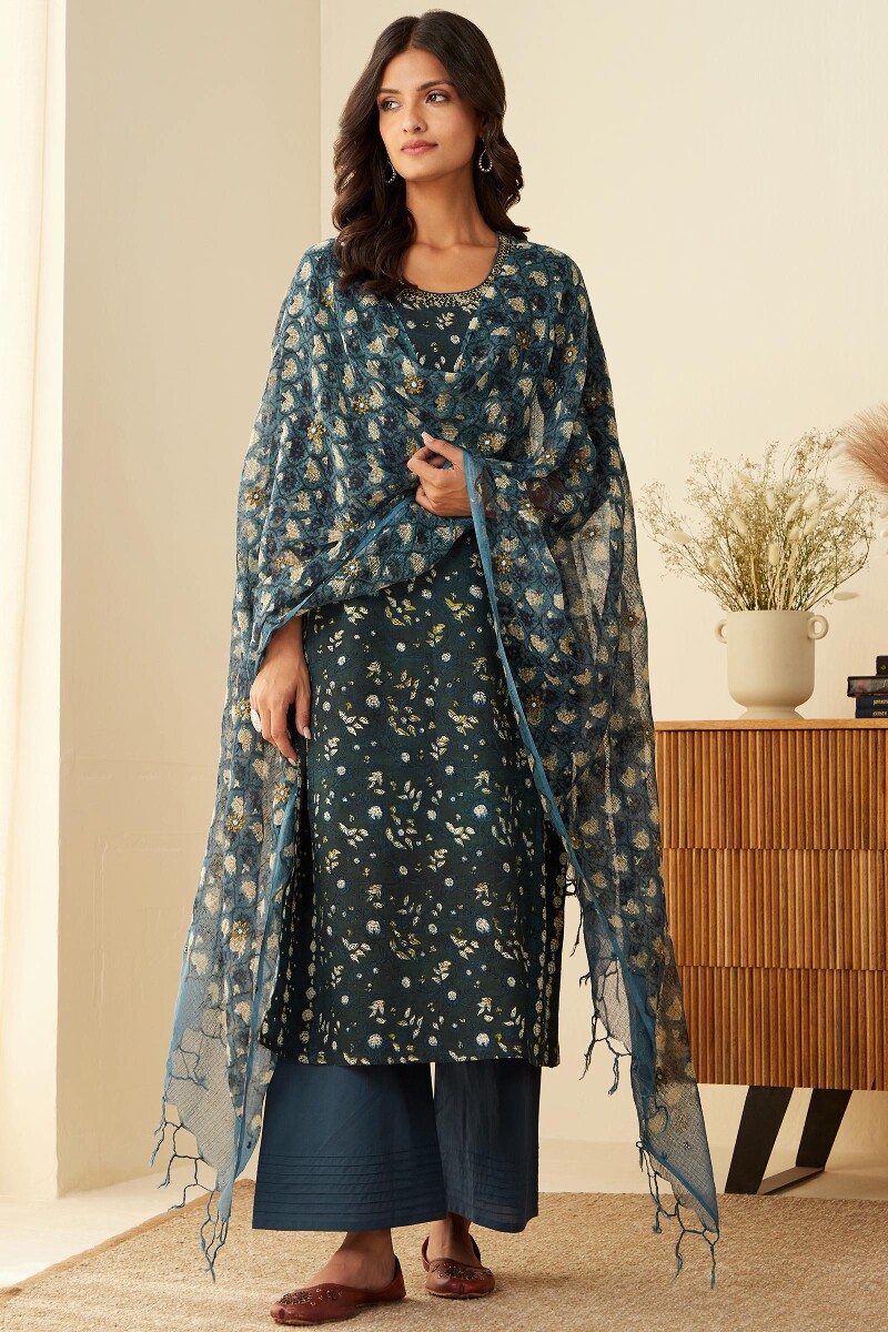 Bagru Hand Block-Printed Kota Dupatta