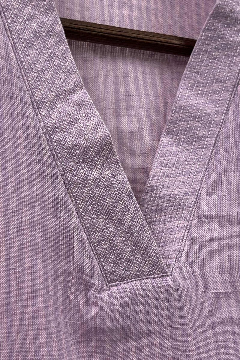 Light Purple Handcrafted Straight Handloom Cotton Kurta
