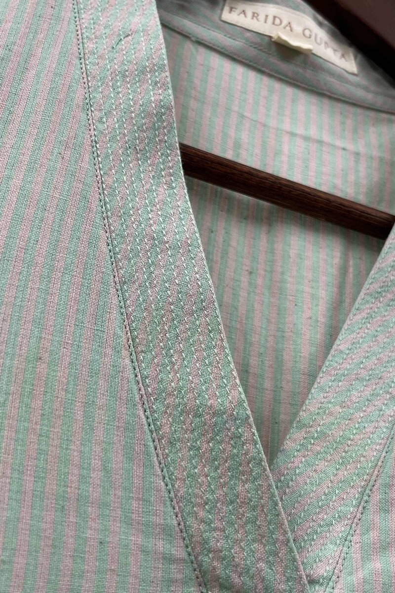 Mint Green Handcrafted Straight Handloom Cotton Kurta