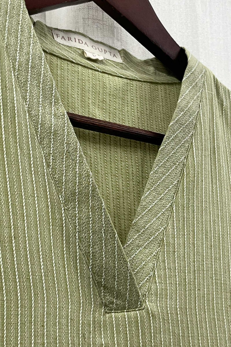 Mint Green Handcrafted Straight Handloom Cotton Kurta