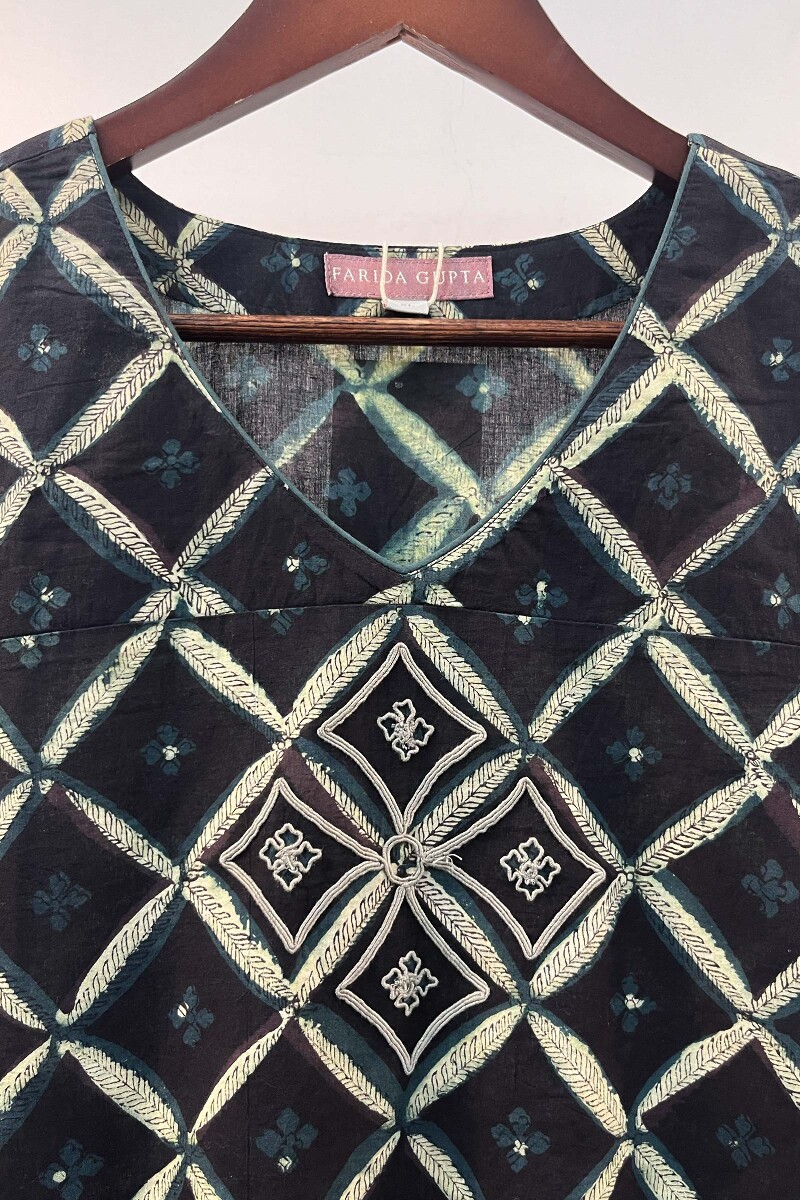 FG Specials: 1 Of 1 - Black Hand Block-Printed Bagru Cotton Kurta