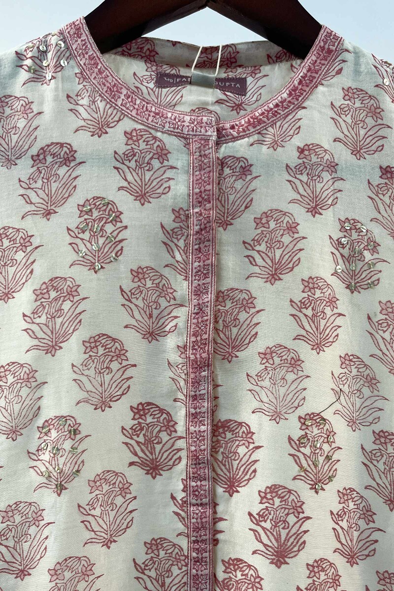 FG Specials: 1 Of 1- Cream Handcrafted Chanderi Kurta