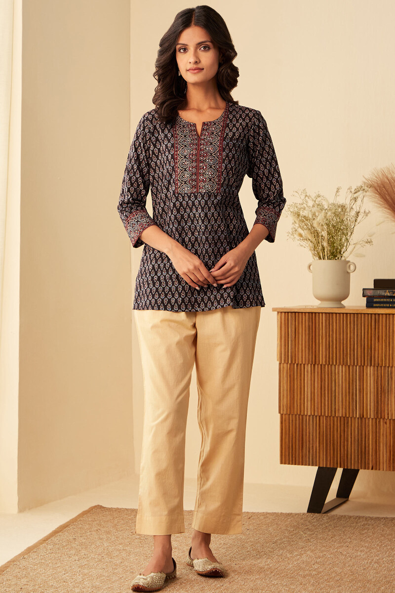 Ajrak Hand Block-Printed Cotton Top