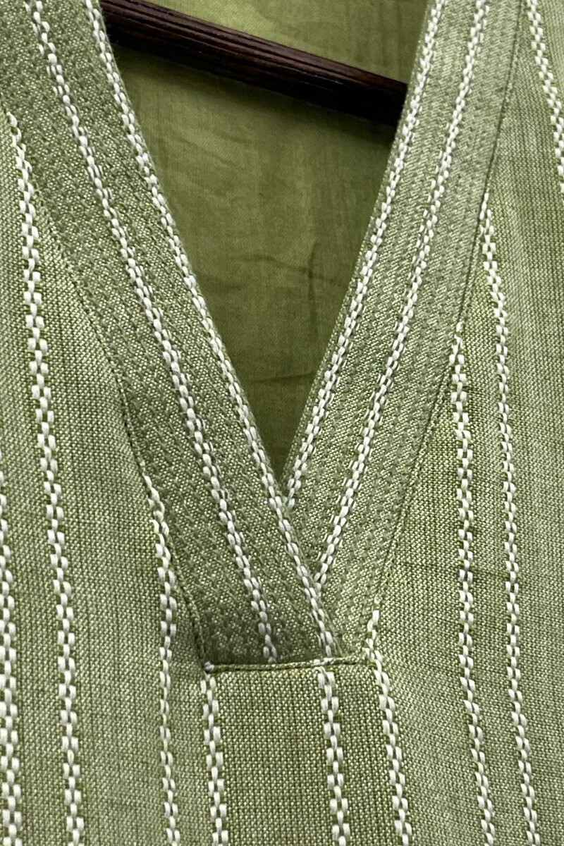 Mint Green Handcrafted Straight Handloom Cotton Kurta