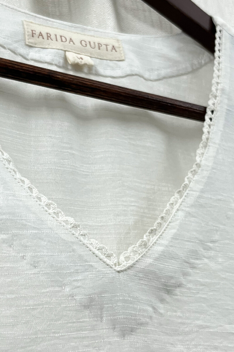 White Handcrafted Straight Viscose Kurta