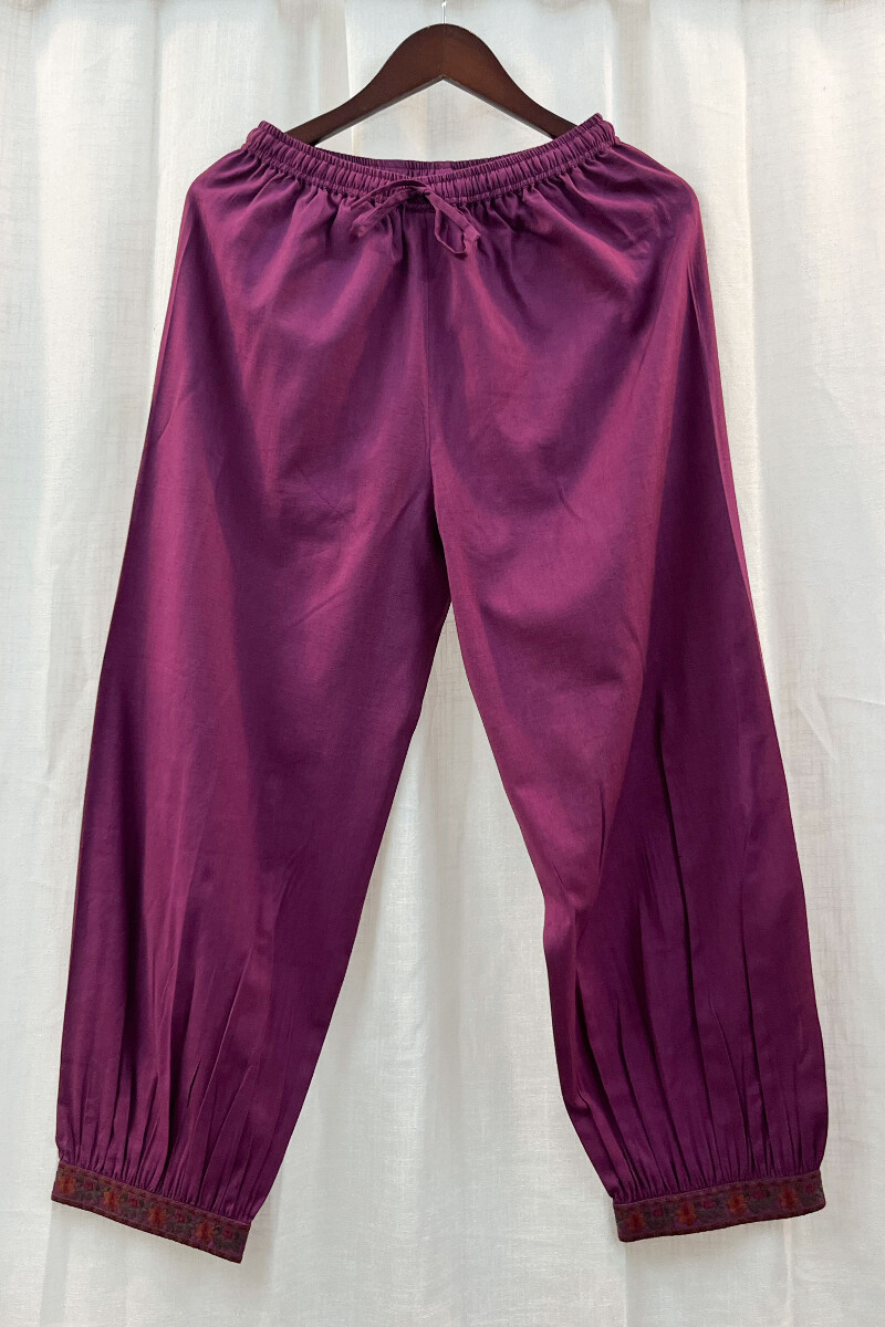 FG Specials: 1 of 1- Purple Handcrafted Viscose Kurta & Pants