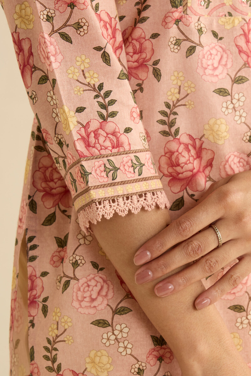 Peach Printed Cotton Top
