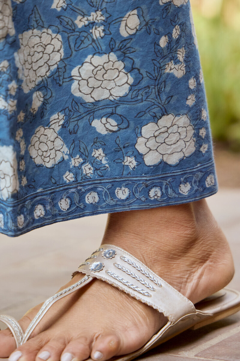 Indigo Hand Block-Printed Cotton Palazzo