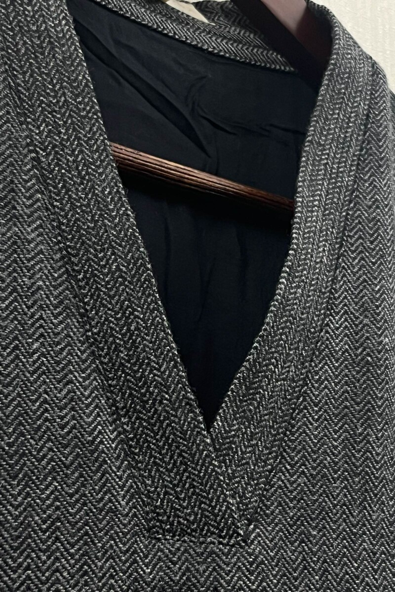 Grey Handcrafted Straight Faux Wool Kurta