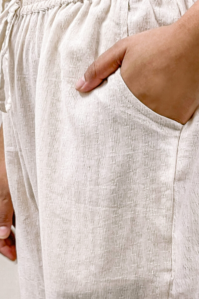 Light Pink Handcrafted Cotton Dobby Narrow Pants