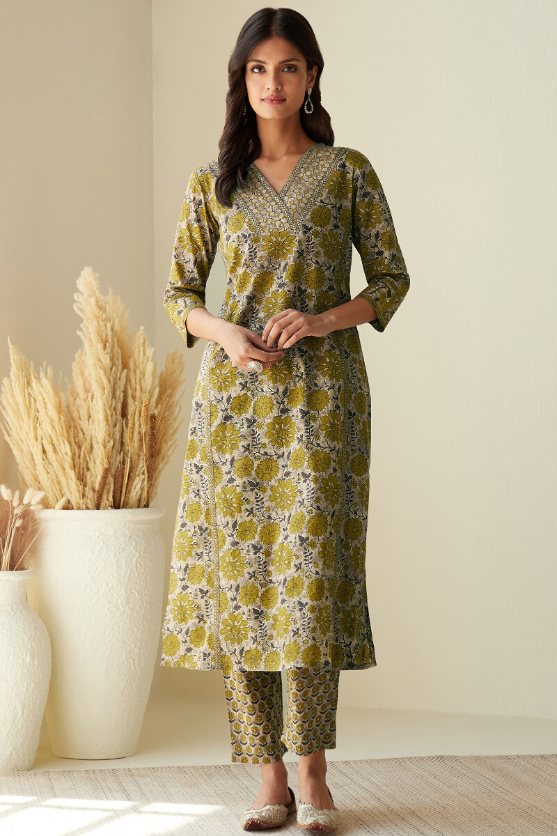 Bagru Hand Printed Straight Cotton Kurta