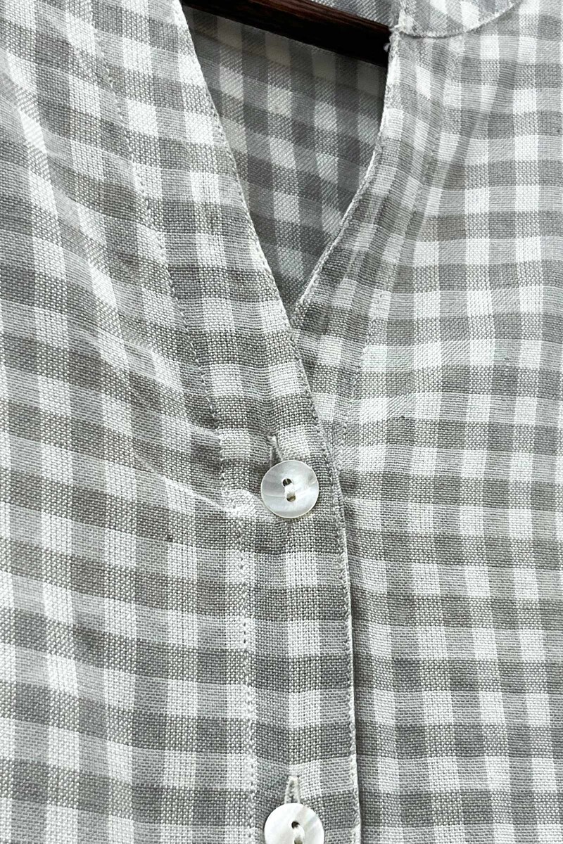 Grey Handcrafted Handloom Cotton Top