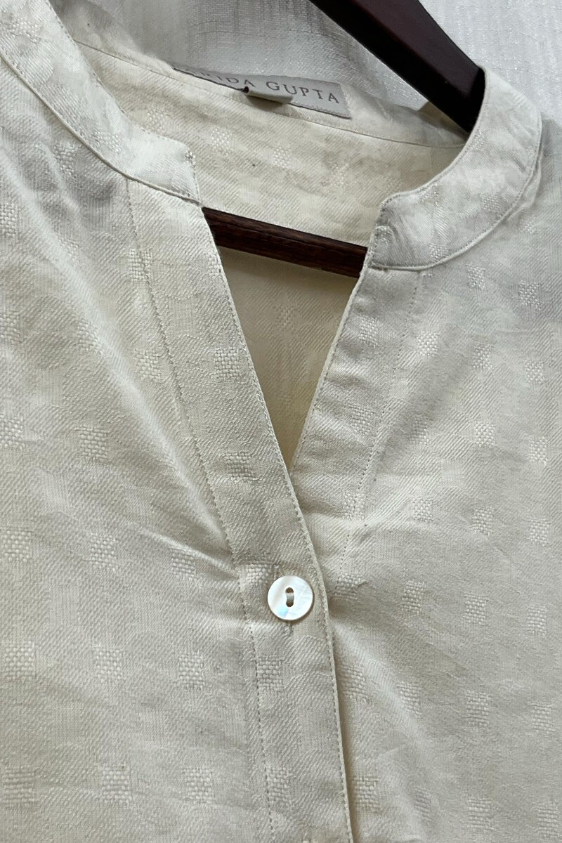 Cream Handcrafted Handloom Cotton Top