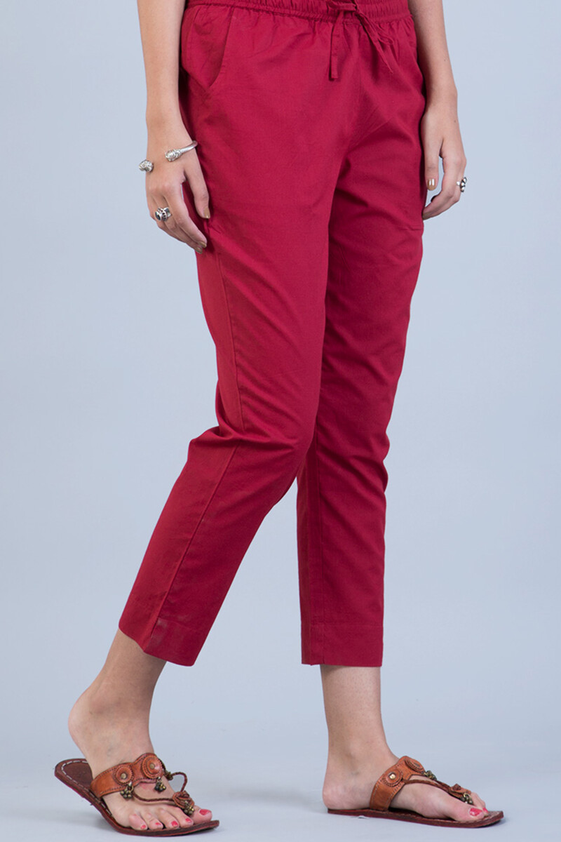 Handcrafted Cotton Narrow Pants