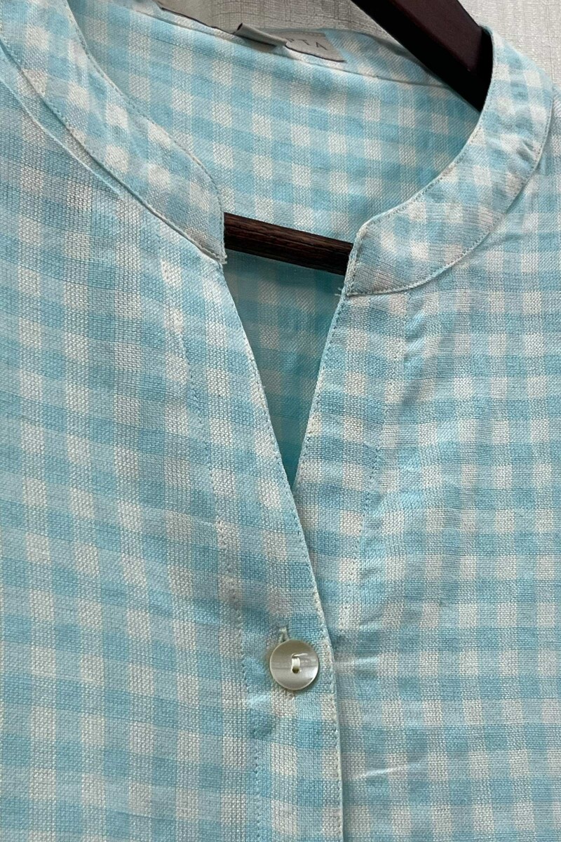 Sky Blue Handcrafted Handloom Cotton Top