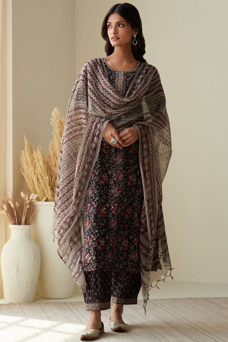Bagru Hand Block-Printed Cotton Izhaar Pants