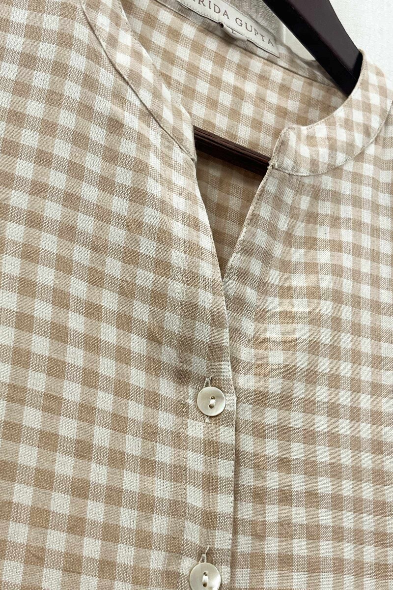 Brown Handcrafted Handloom Cotton Top