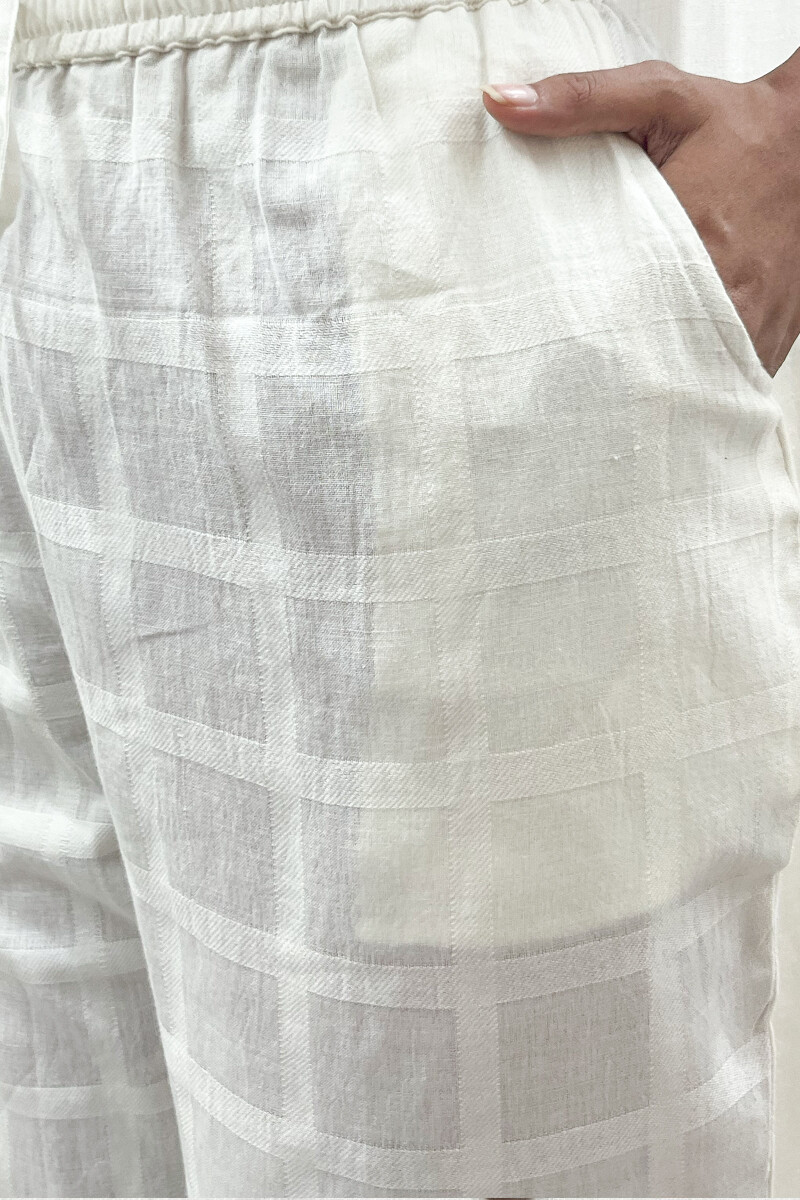 White Handcrafted Handloom Cotton Pants