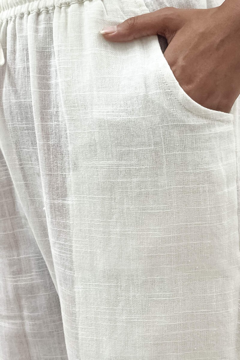 White Handcrafted Handloom Cotton Pants