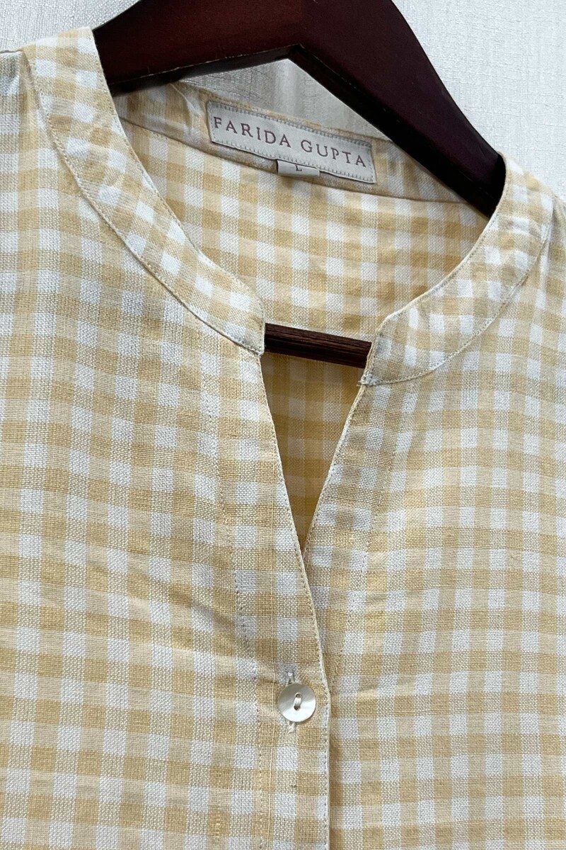 Yellow Handcrafted Handloom Cotton Top