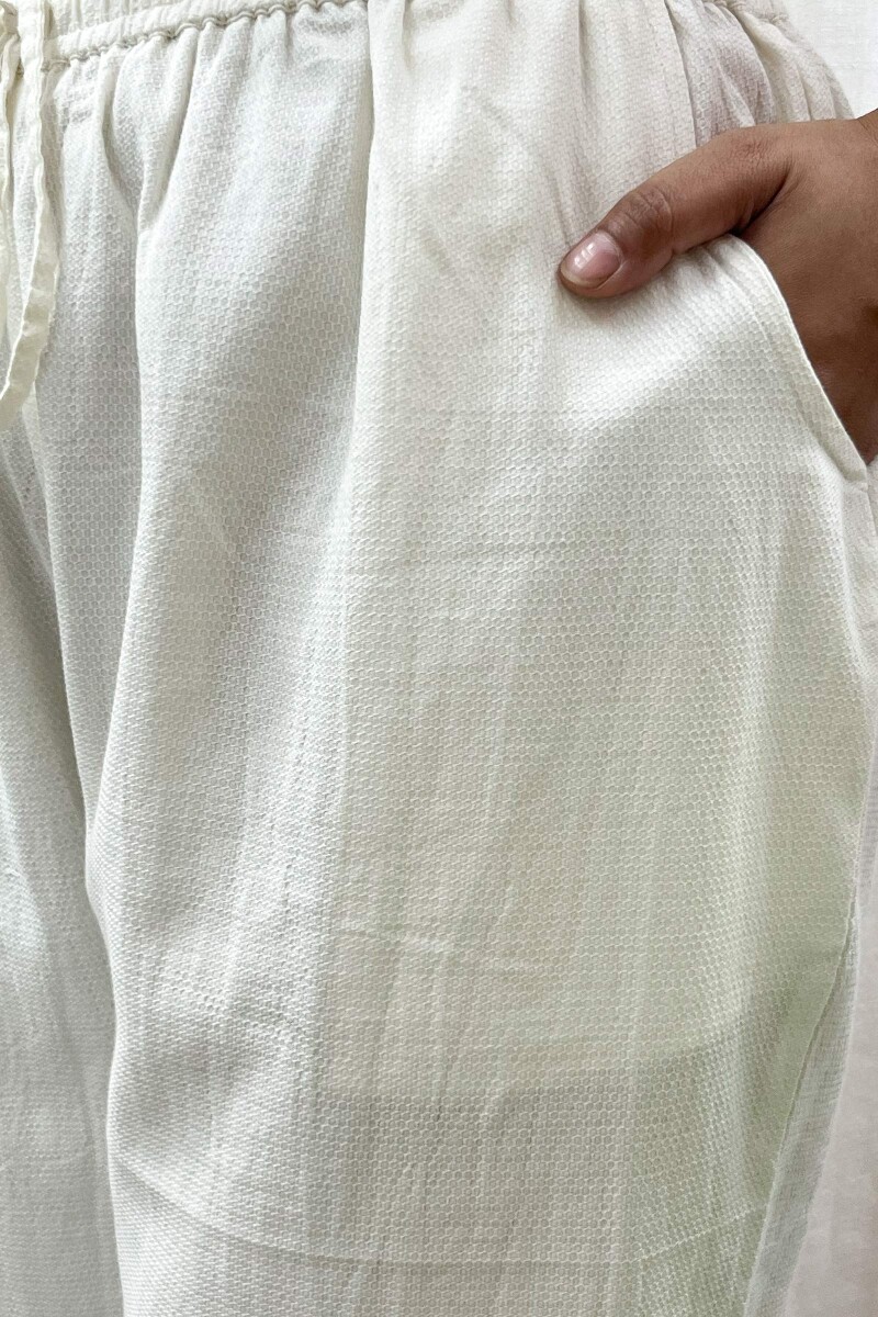 White Handcrafted Handloom Cotton Pants