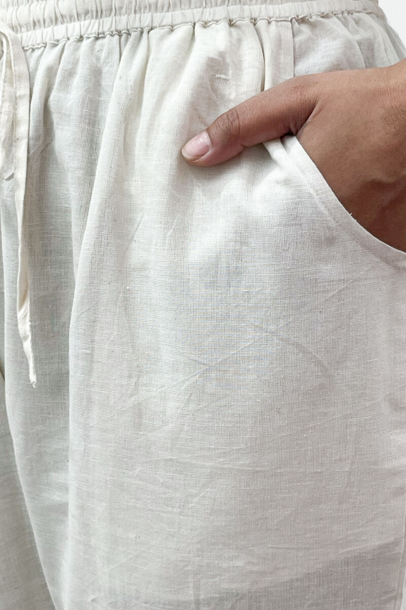 White Handcrafted Handloom Cotton Pants