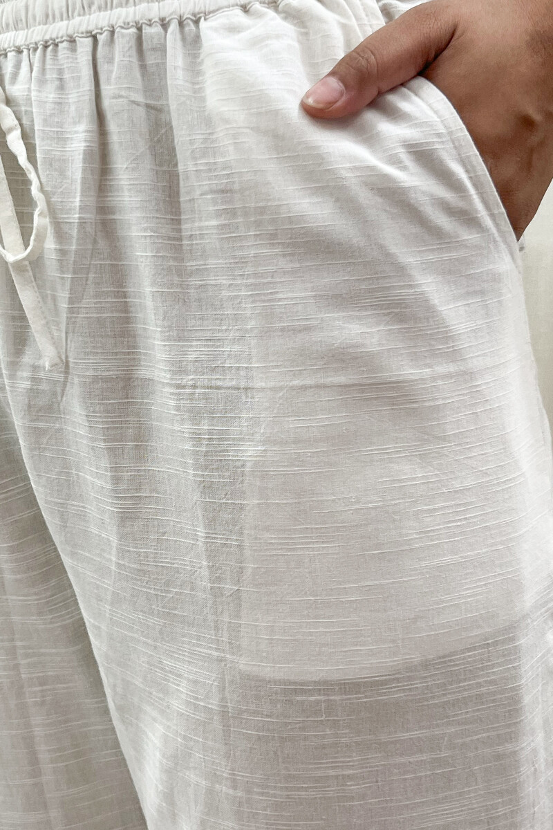 White Handcrafted Handloom Cotton Pants