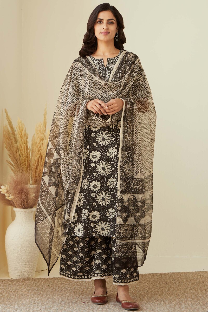 Bagru Hand Block-Printed Kota Dupatta