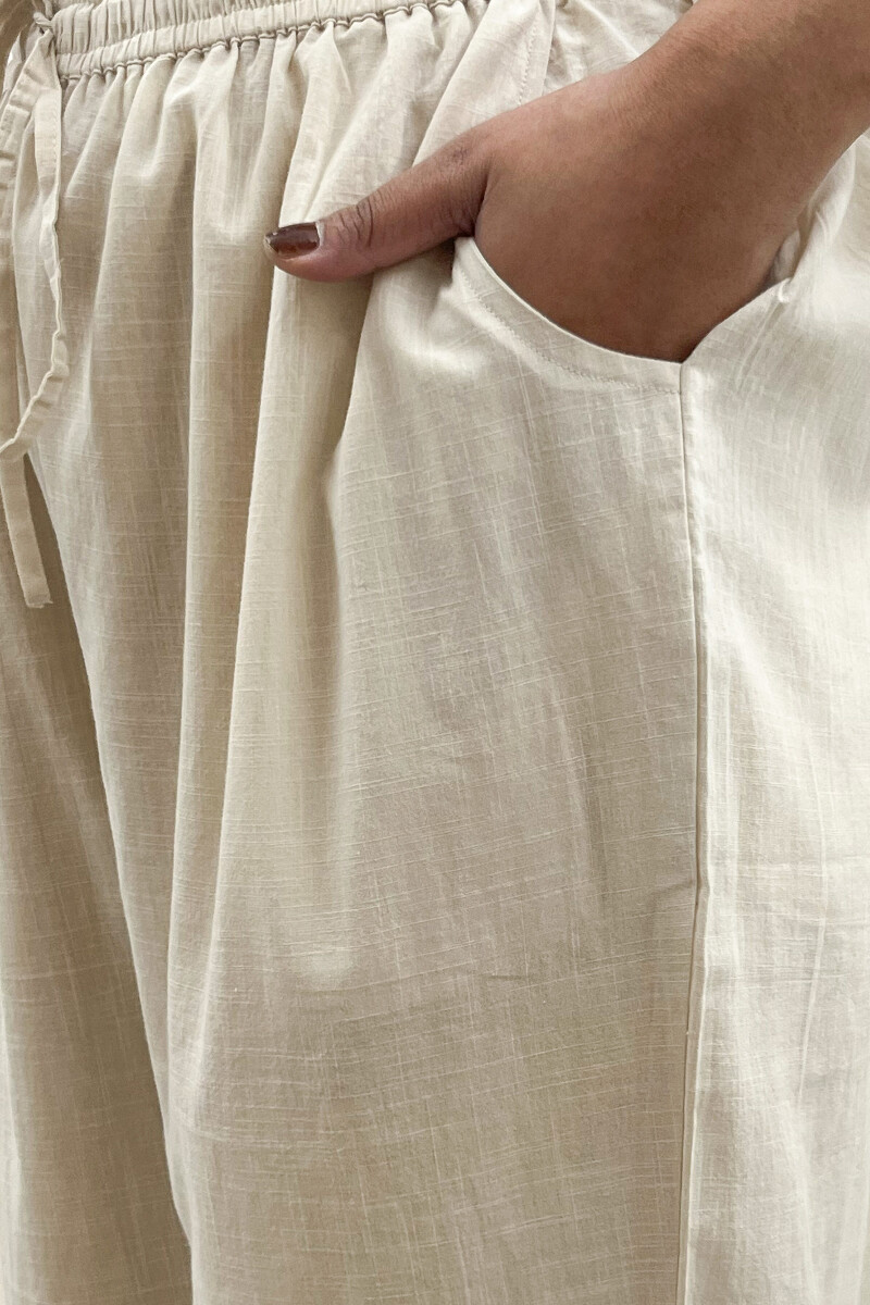 Cream Handcrafted Handloom Cotton Pants