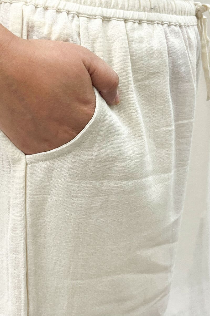 Cream Handcrafted Handloom Cotton Pants