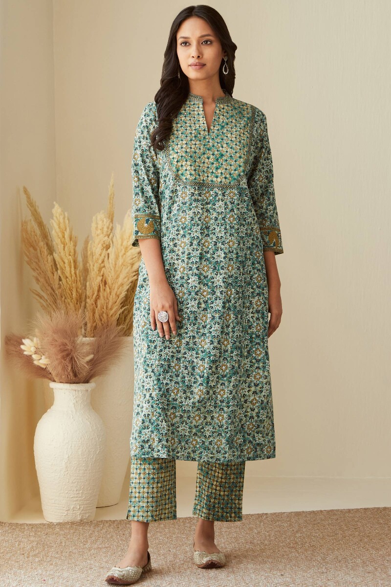 Bagru Hand Printed Straight Cotton Kurta