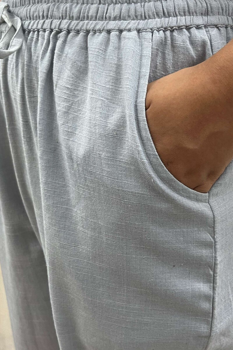 Grey Handcrafted Handloom Cotton Pants