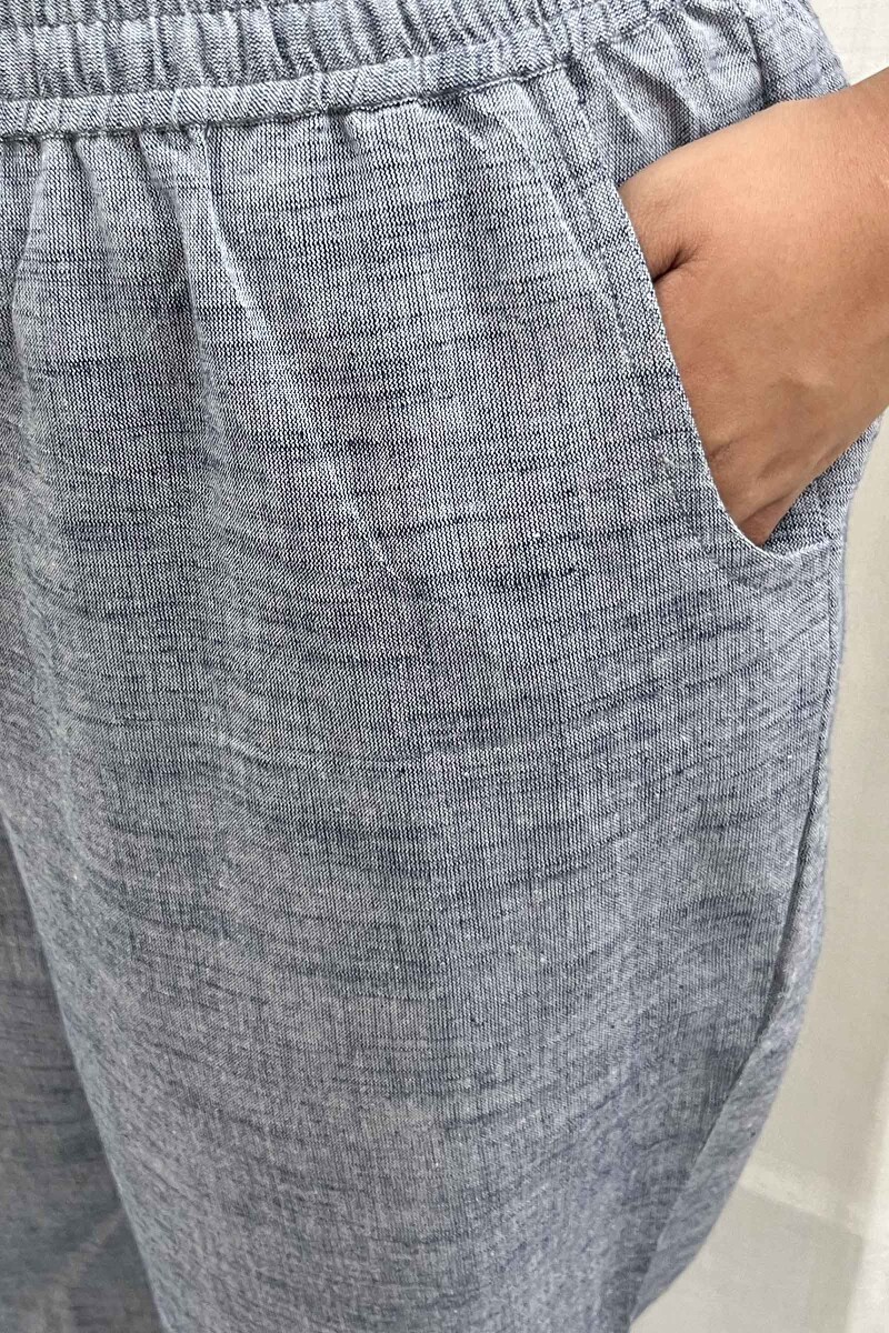 Blue Handcrafted Handloom Cotton Pants