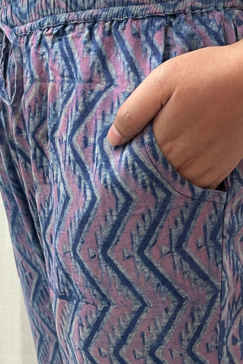 Akola Hand Block-Printed Cotton Cigarette Pants