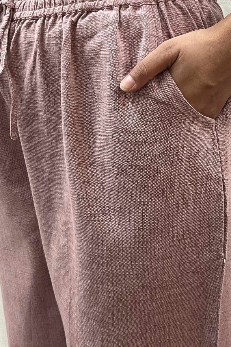 Pink Handcrafted Handloom Cotton Pants