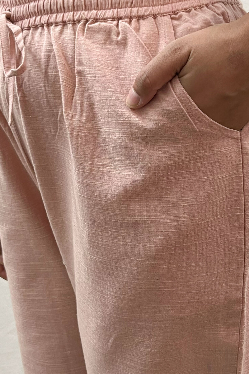 Pink Handcrafted Handloom Cotton Pants