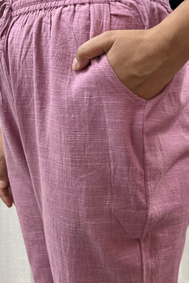Pink Handcrafted Handloom Cotton Pants