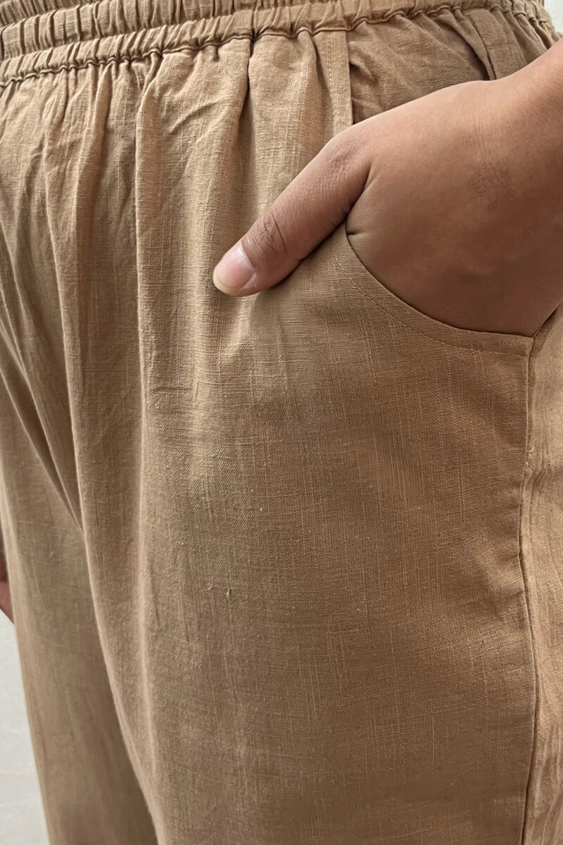 Khaki Handcrafted Handloom Cotton Pants