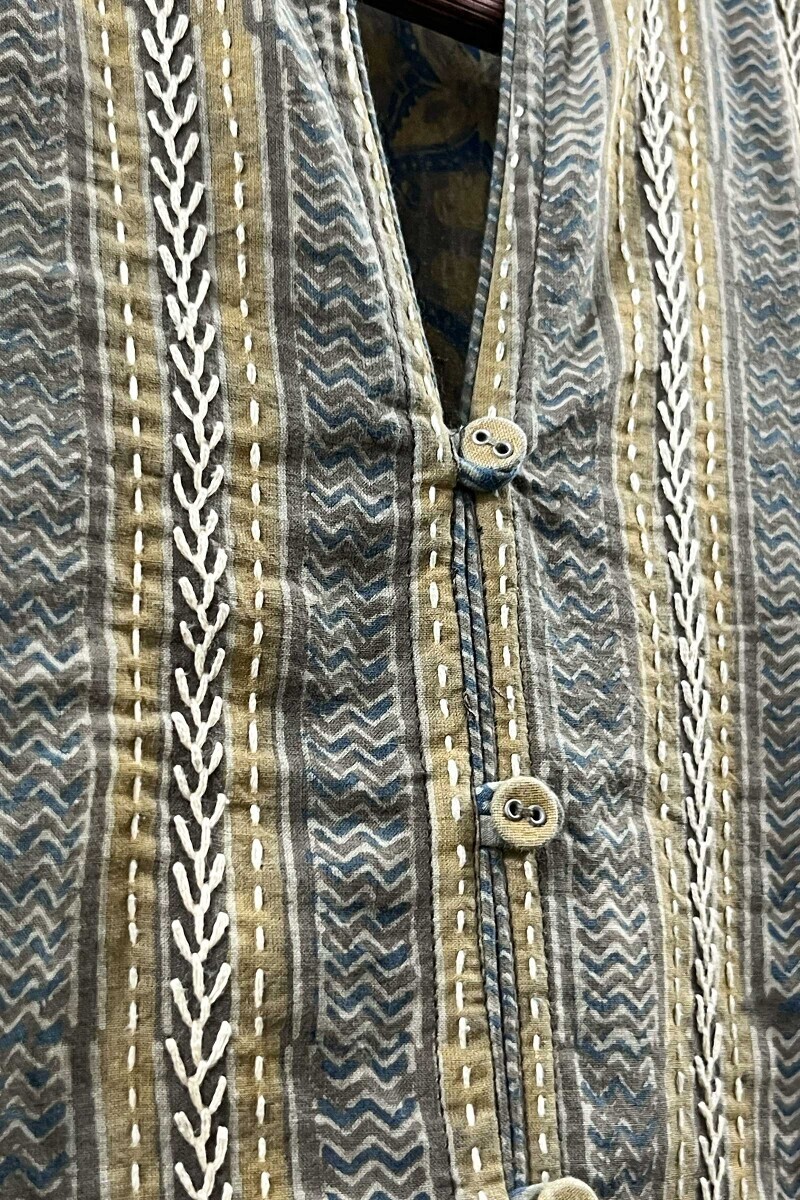 Ajrak Hand Block-Printed Straight Cotton Kurta