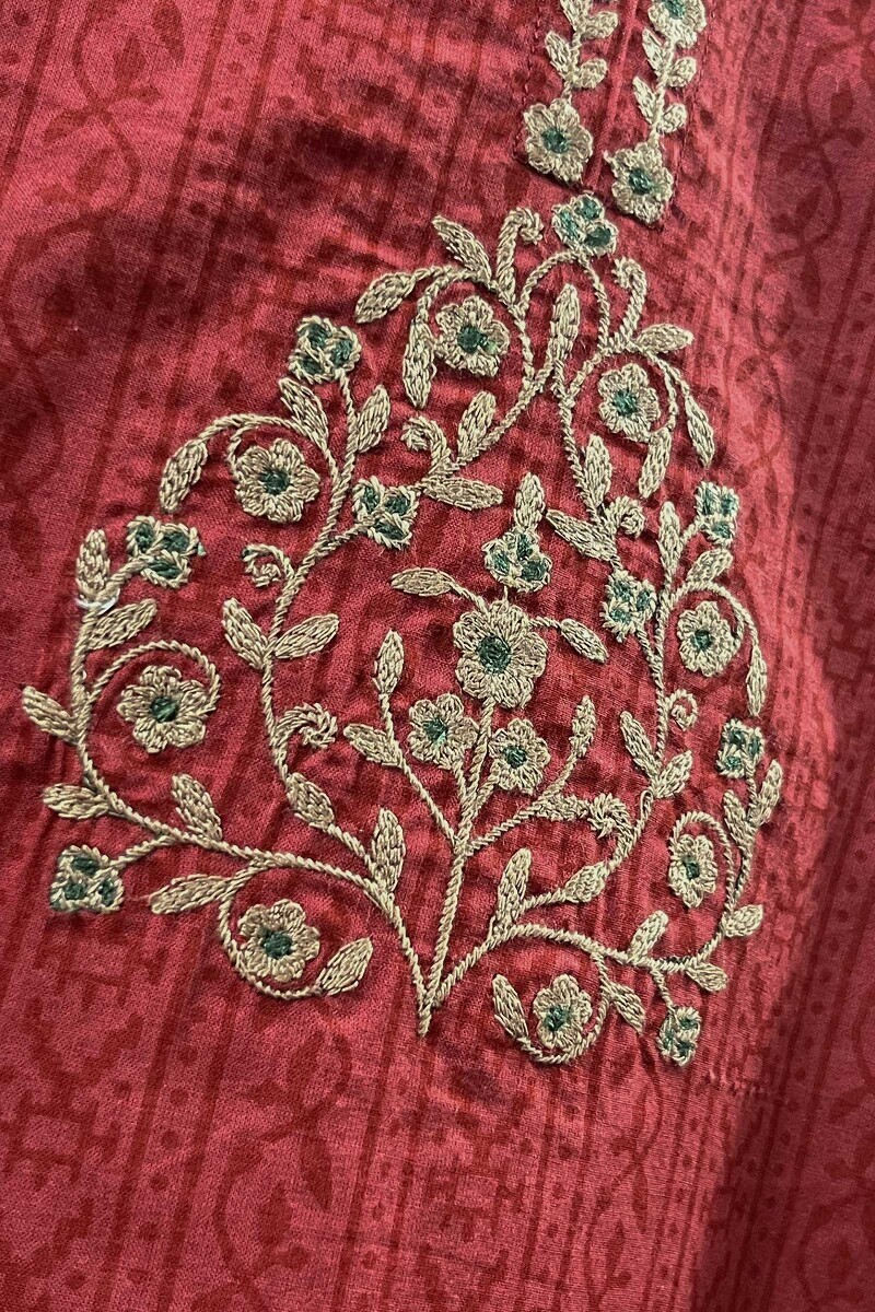 Dabu Hand Block-Printed Straight Cotton Kurta