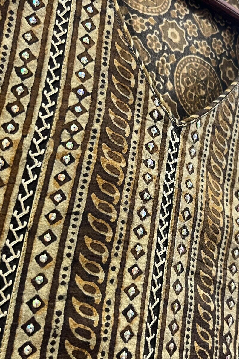 Ajrak Hand Block-Printed Cotton Top