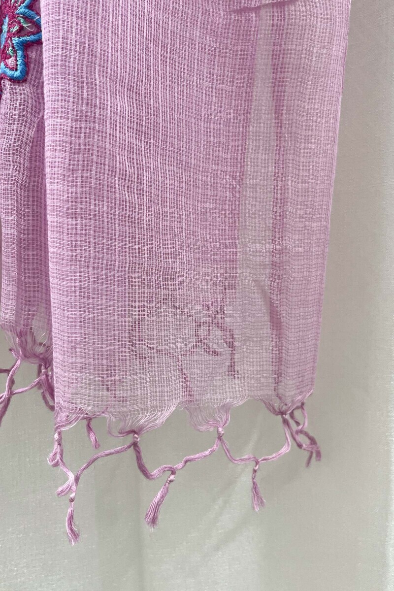 Pink Handcrafted Kota Dupatta