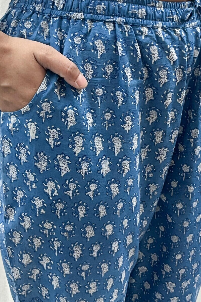 Bagru Hand Block-Printed Cotton Narrow Pants