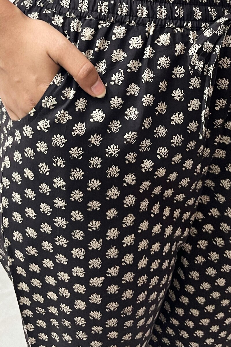 Bagru Hand Block-Printed Cotton Narrow Pants