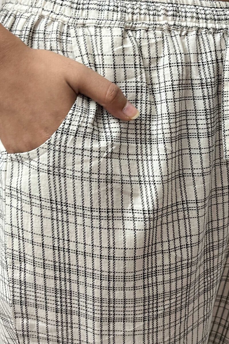 White Handcrafted Handloom Cotton Pants