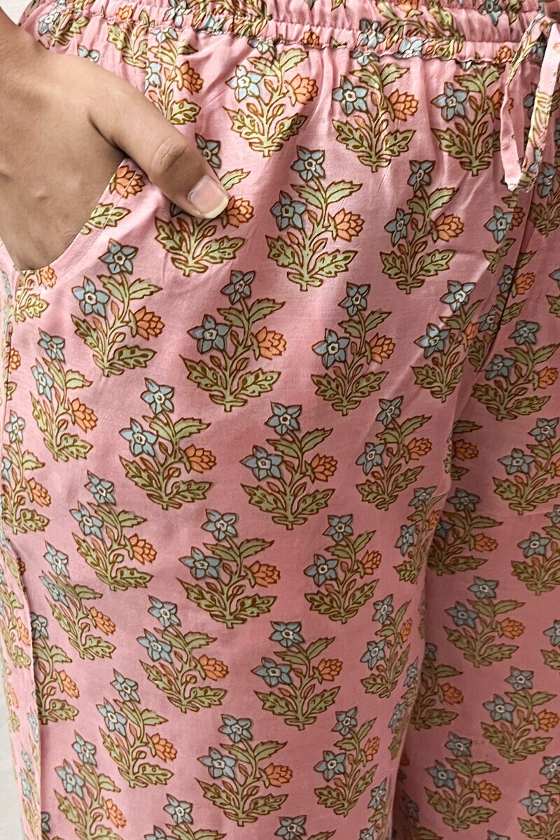 Pink Hand Printed Modal Farsi