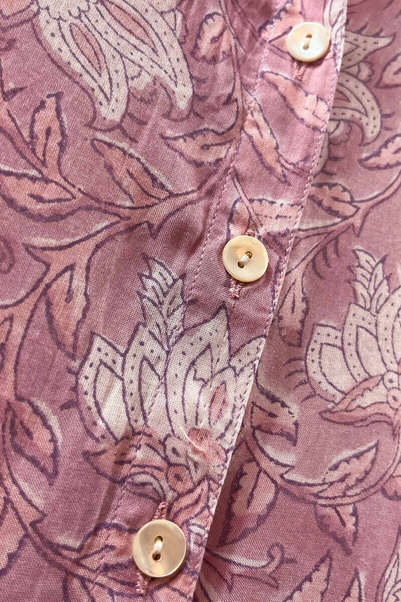 Pink Hand Block-Printed Modal Top