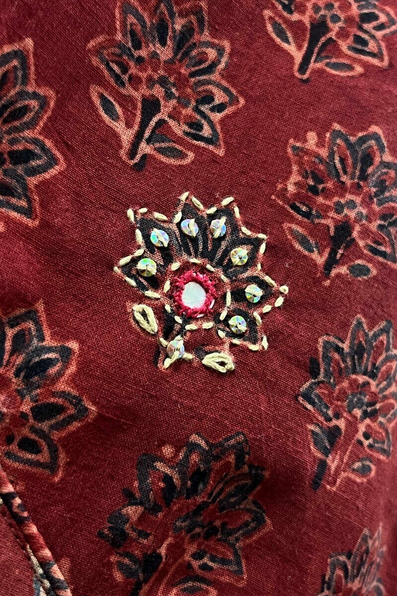Ajrak Hand Block-Printed Straight Cotton Kurta