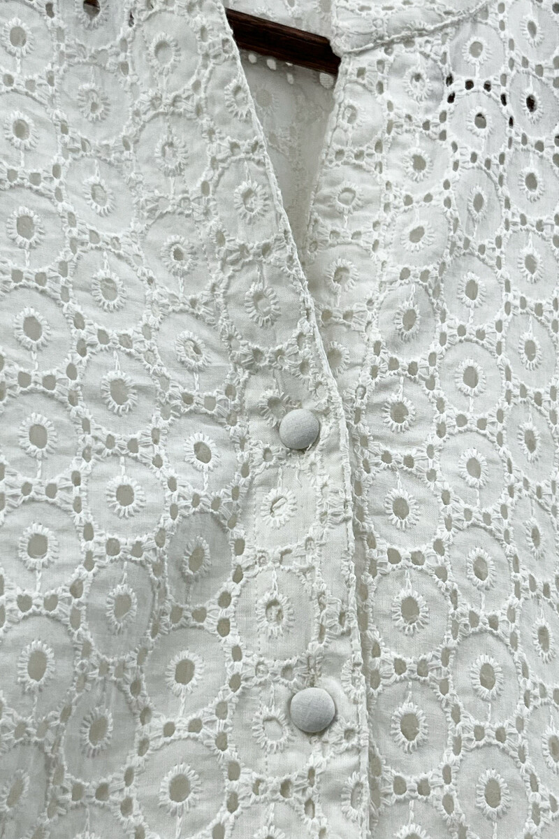 White Handcrafted Cotton Top